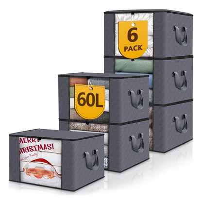 Collapsible Plastic Storage Bins with Lids and Window