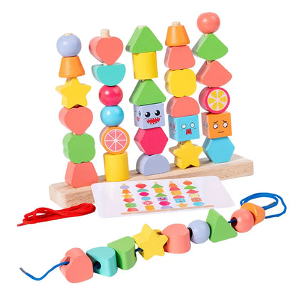 Natural Wood Building Blocks for Children