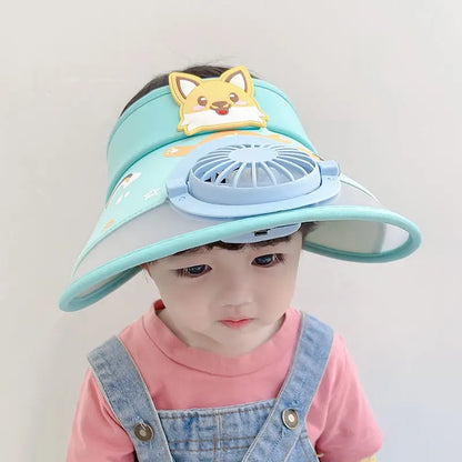 Kids Summer Sun Hat with Cooling Fan