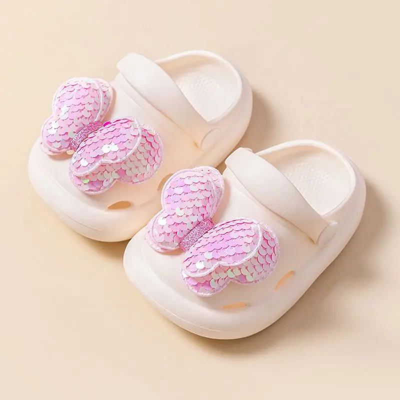 Sparkly Kids Sandals with Wings - Cozy Girls Slippers