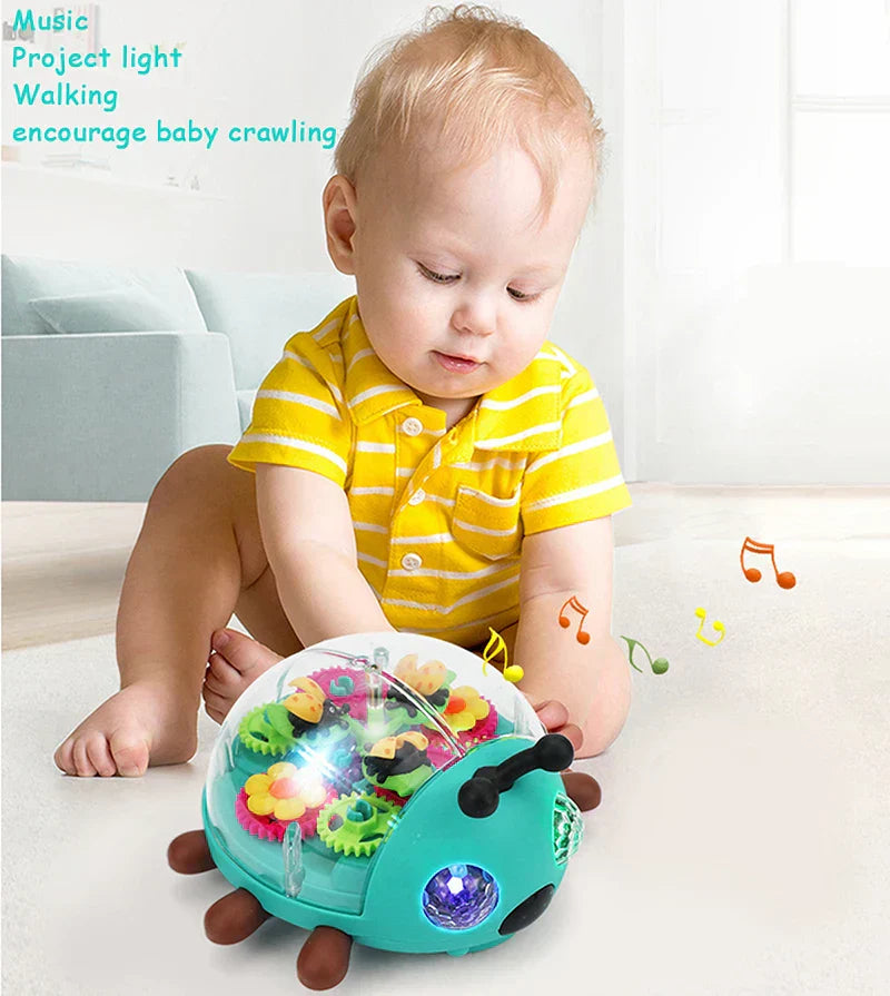 Colorful LED Musical Ladybug Robot Toy