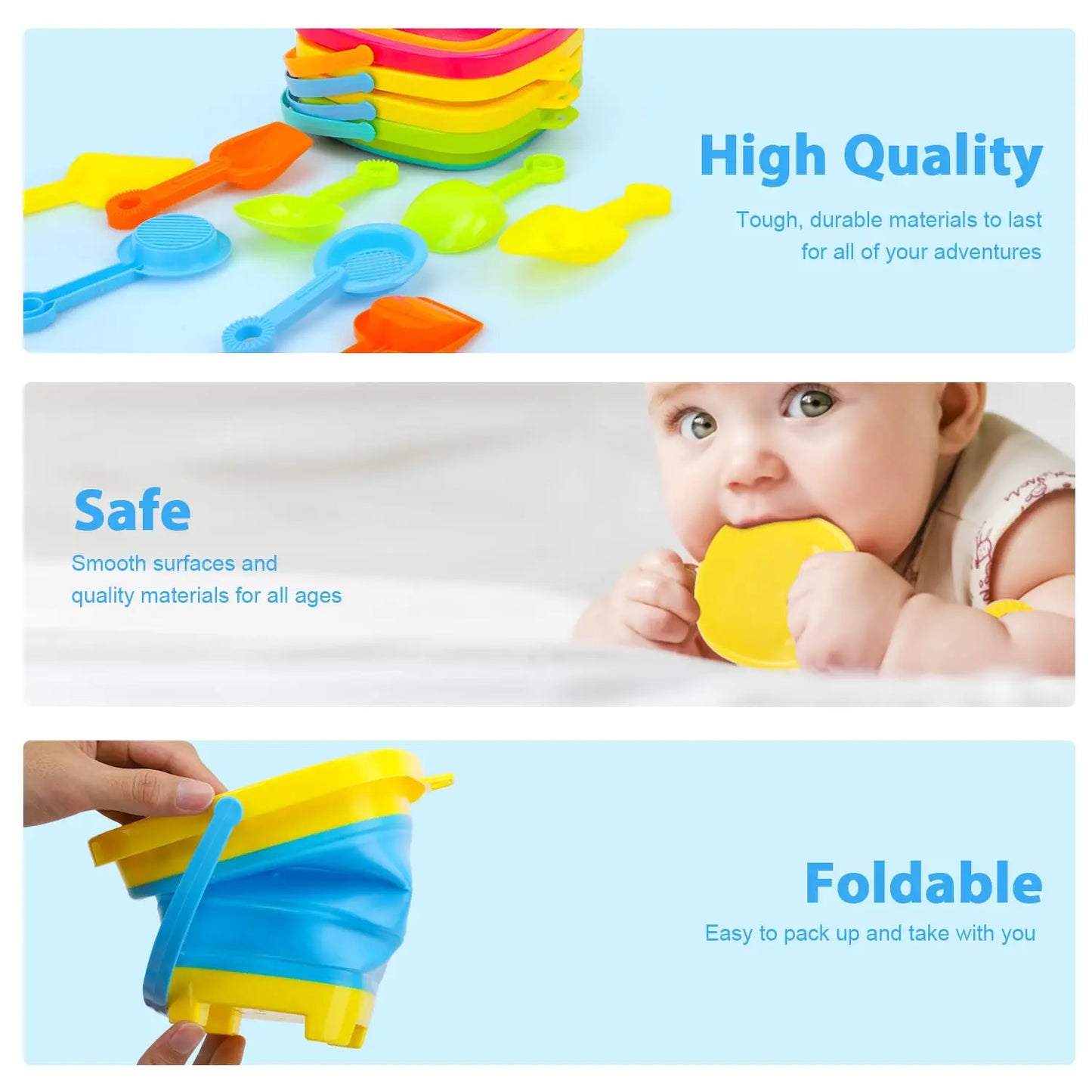 Portable Kids Beach Bucket with Handle