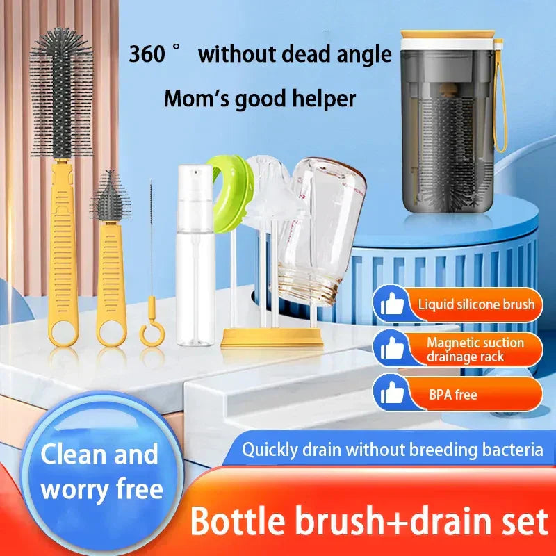Portable Baby Bottle Cleaning Kit with Travel Brush