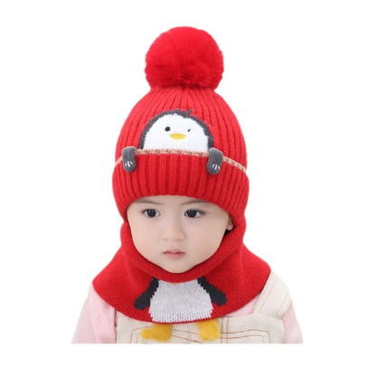 Cozy Animal Knit Hat and Scarf Set for Children