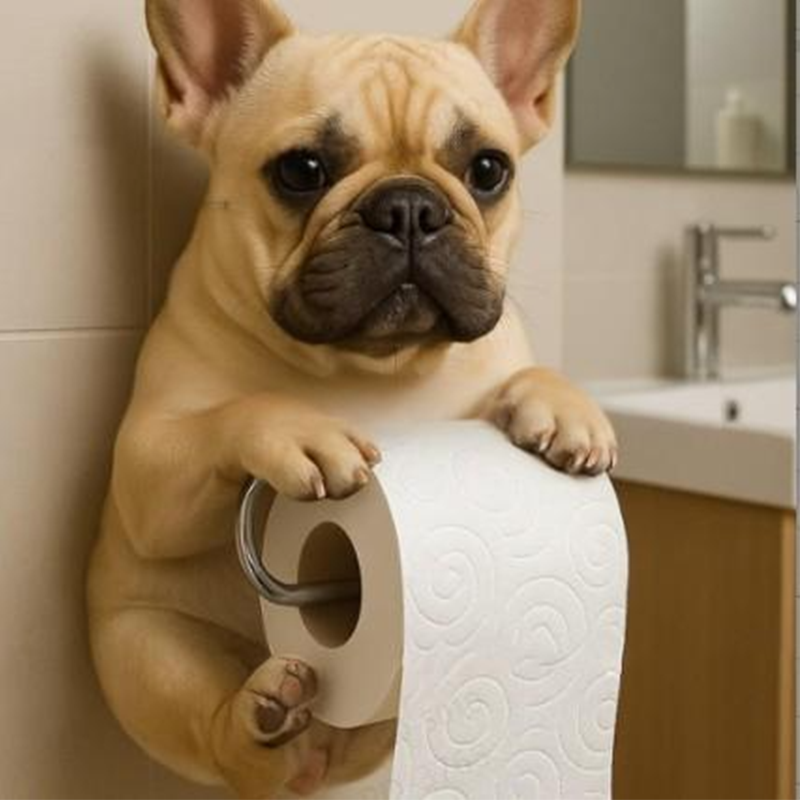 Fun Dog Bathroom Tissue Holder Dispenser