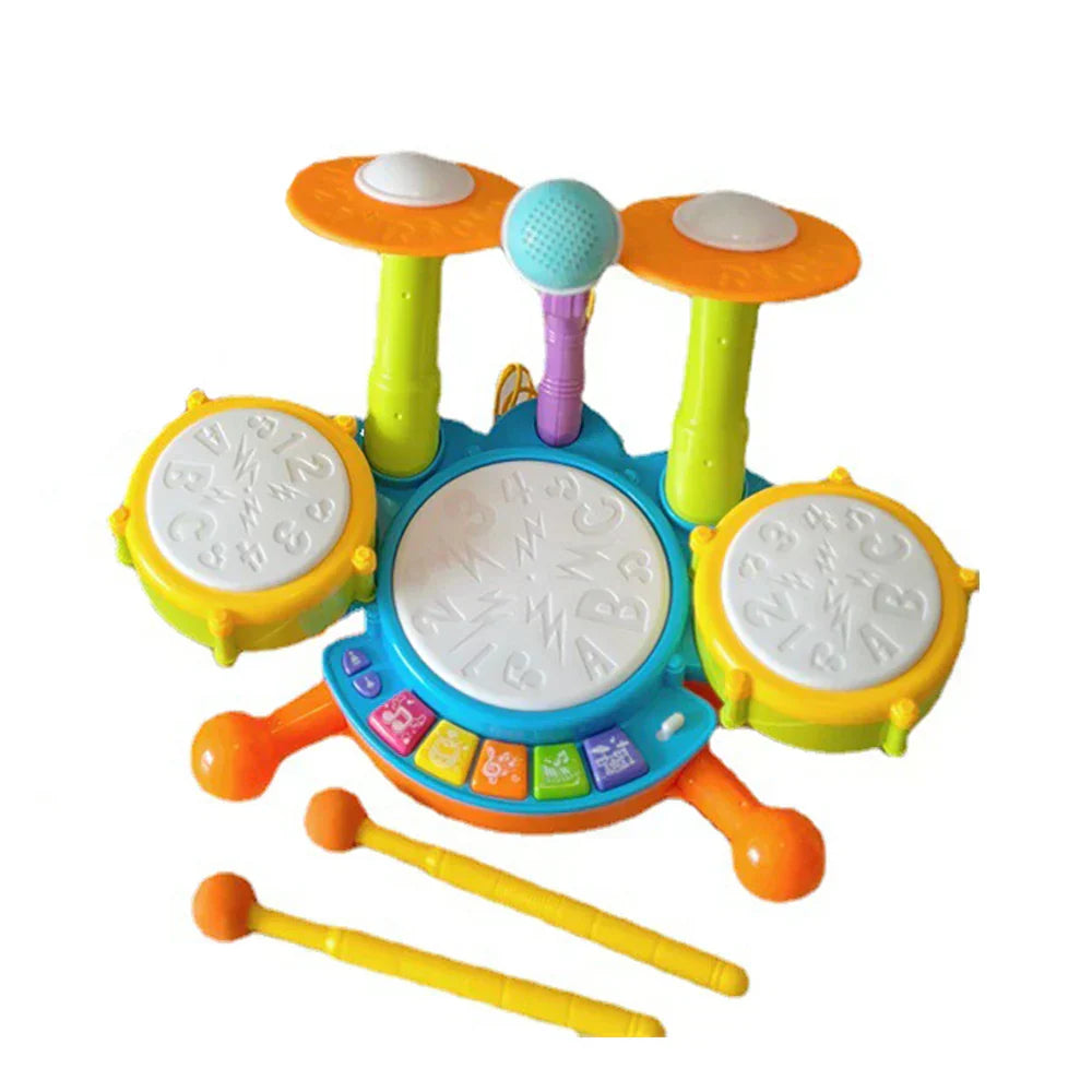 Kids Electronic Drum Kit with Lights and Music Sounds
