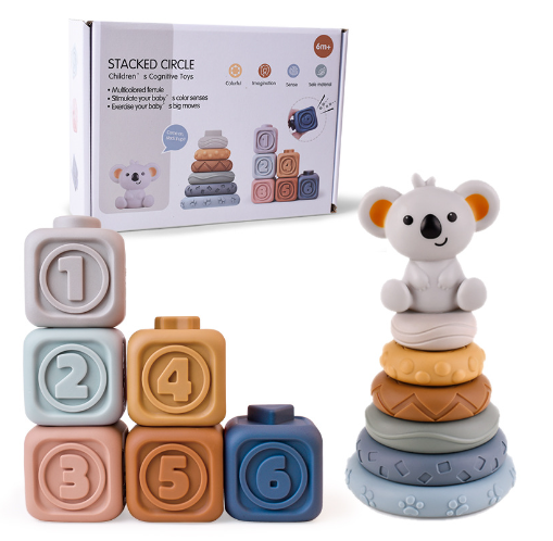 Colorful Stacking Teething Toy Set