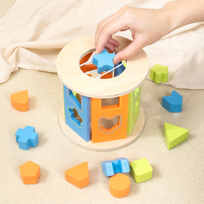 Natural Wood Building Blocks Toy Cube