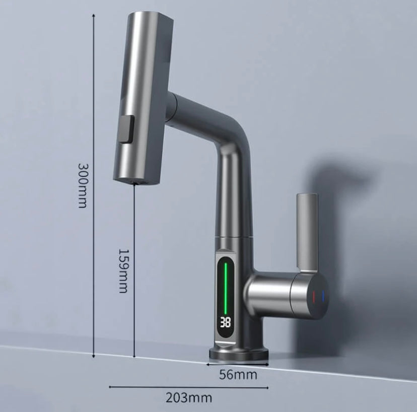 Flexible LED Faucet with Pull-Out Spray Head