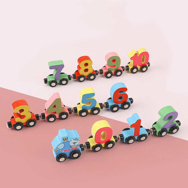 Fun 27-Piece Kids Magnetic Train Set with Numbers & Animals - Fesara