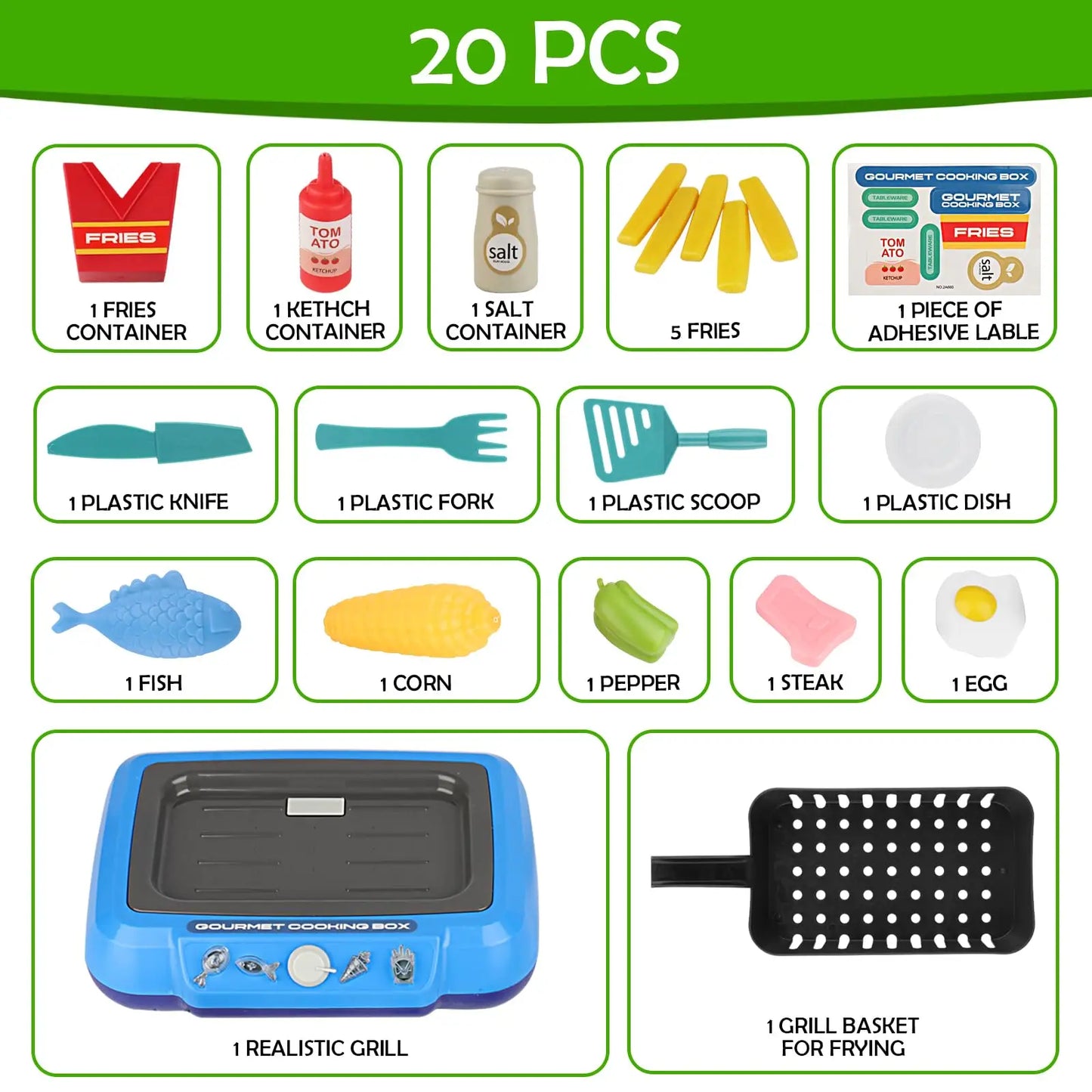 Fun Kids Food Play Kitchen Set