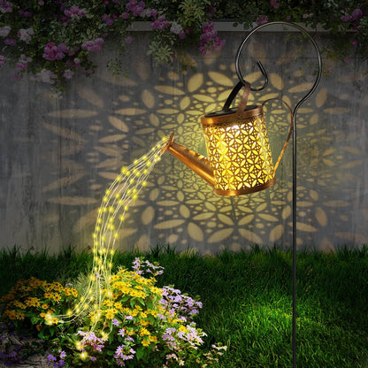 Solar Powered Watering Can with LED Light
