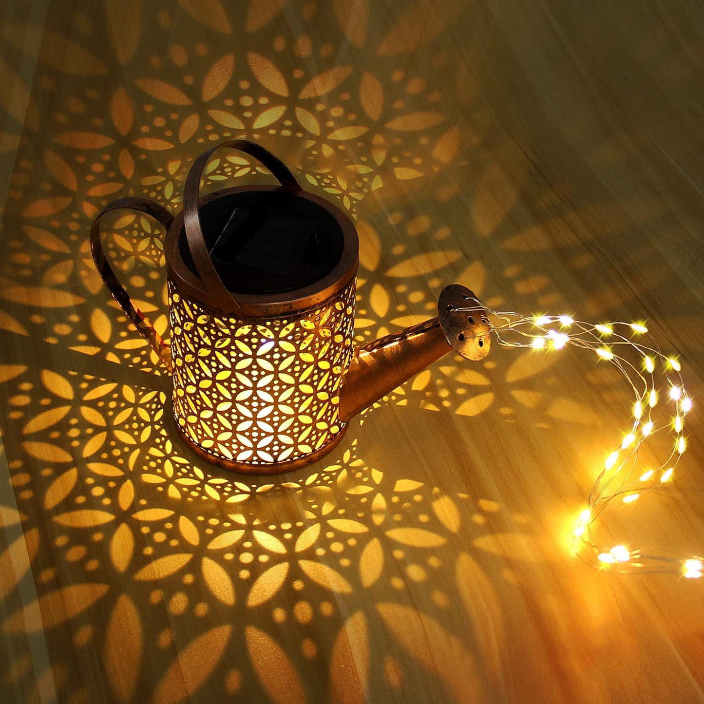 Solar Powered Watering Can with LED Light