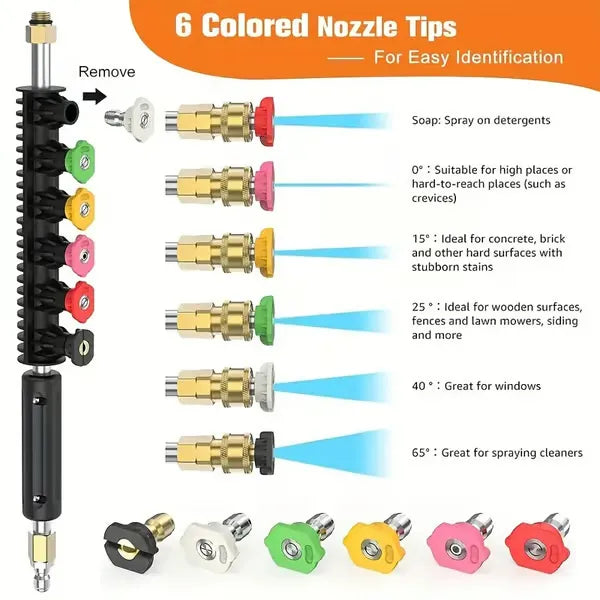 Heavy Duty Extendable Pressure Washer Wand 24ft Long