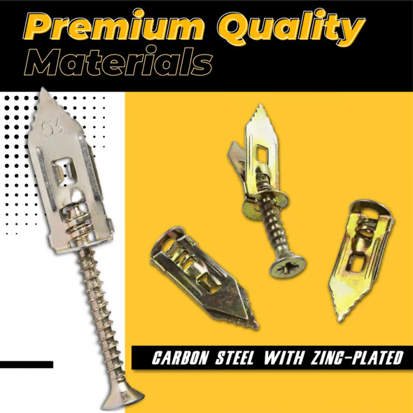 Strong Steel Wall Anchors for Drywall, No Drill Needed