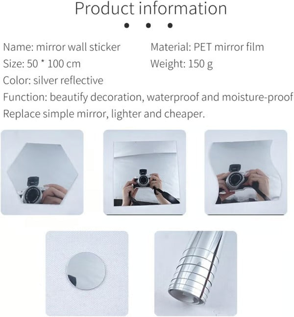 Easy Stick Shatterproof Wall Mirror Sheets