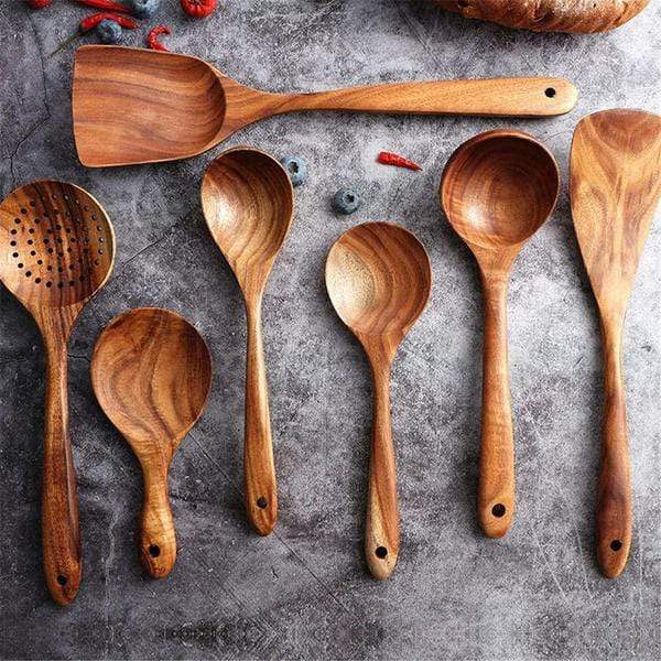 Eco Friendly Wood Spoons for Non Stick Pans - Fesara