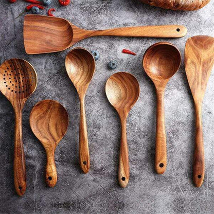 Eco Friendly Wood Spoons for Non Stick Pans - Fesara