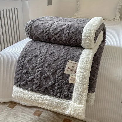 Soft Plush Reversible Blanket for Home and Outdoor Use
