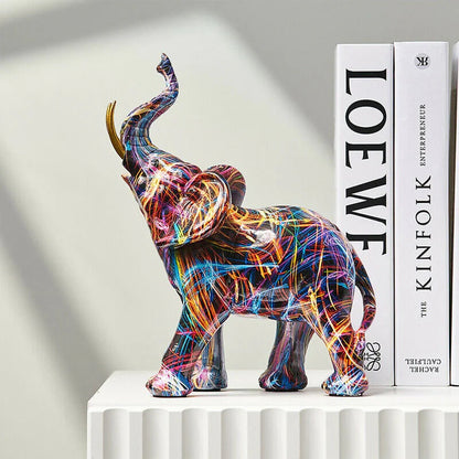 Colorful Elephant Statue Modern Home Decor Figurine