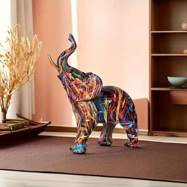 Colorful Elephant Statue Modern Home Decor Figurine