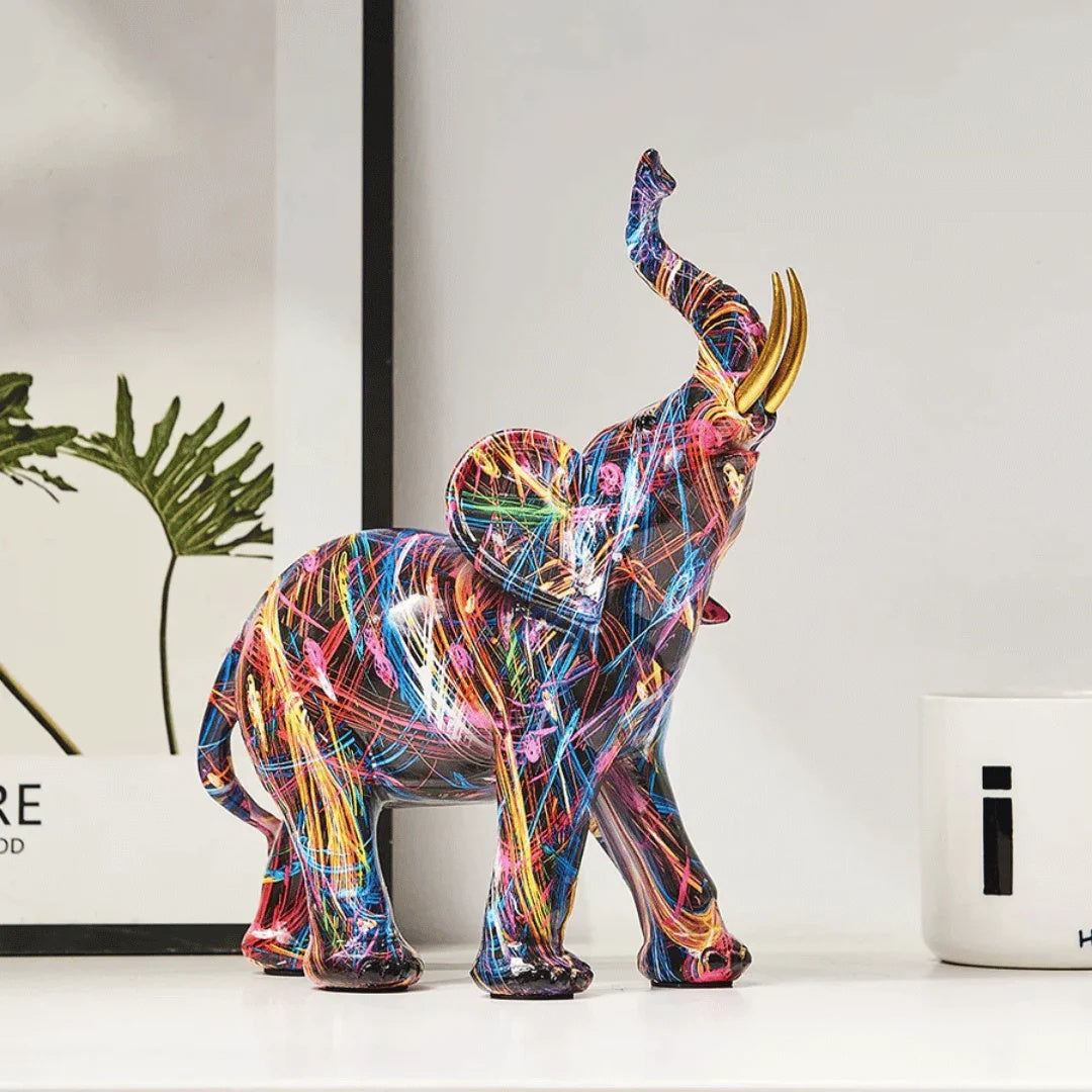Colorful Elephant Statue Modern Home Decor Figurine