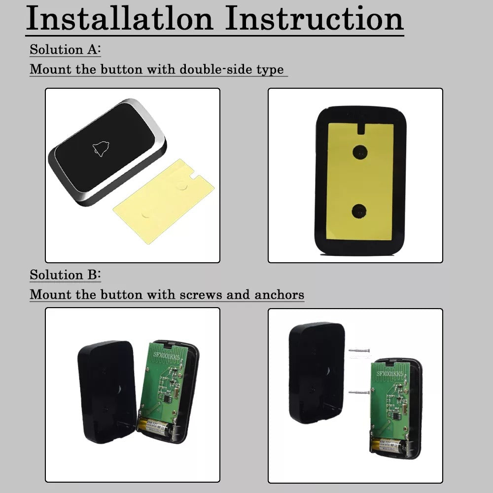 Easy Install Wireless Doorbell with LED Light