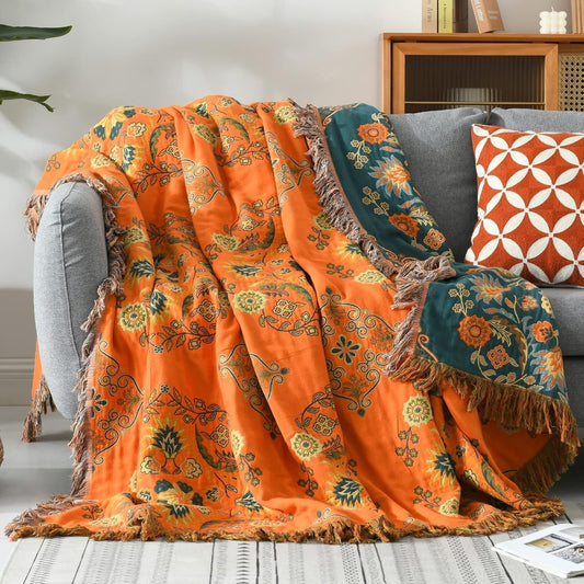 Yellow Double Sided Blanket - Fesara