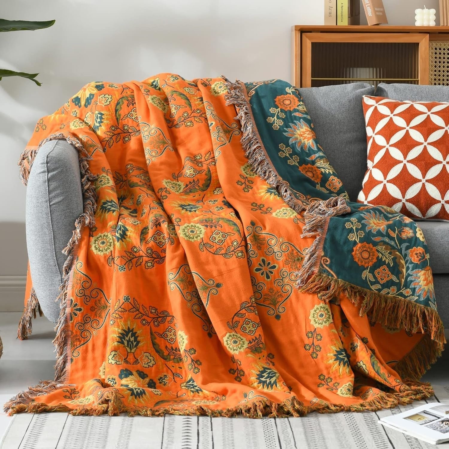 Classic Pattern Double Sided Throw Blanket - Fesara