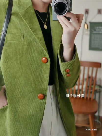 Classic Cotton Notch Lapel Business Blazer
