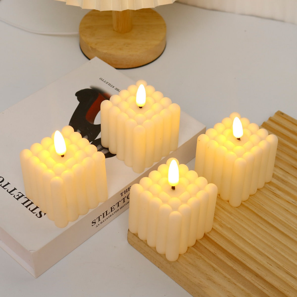 Frosty Glow LED Candle in Snowflake Style