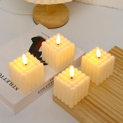 Frosty Glow LED Candle in Snowflake Style