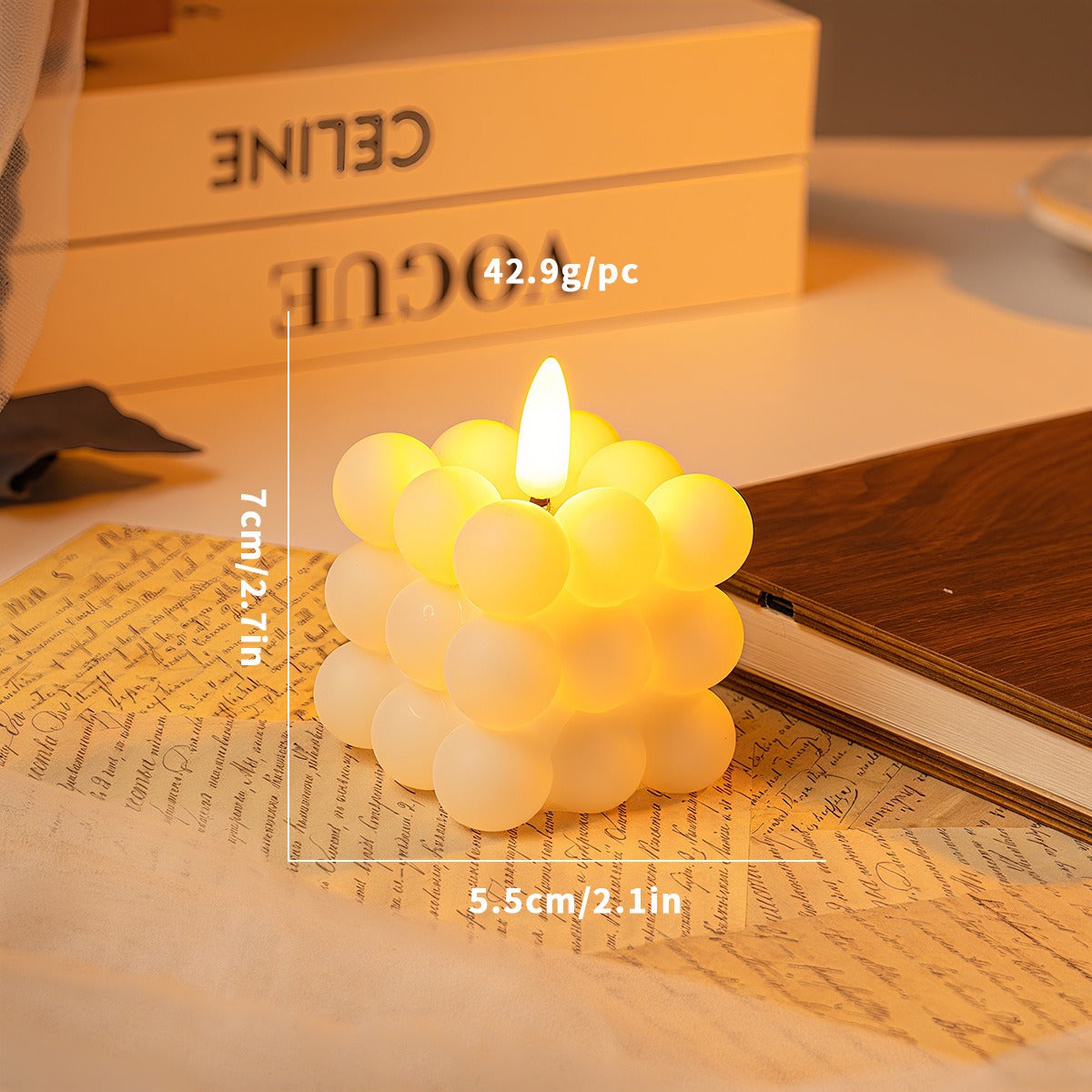 Frosty Glow LED Candle in Snowflake Style - Fesara