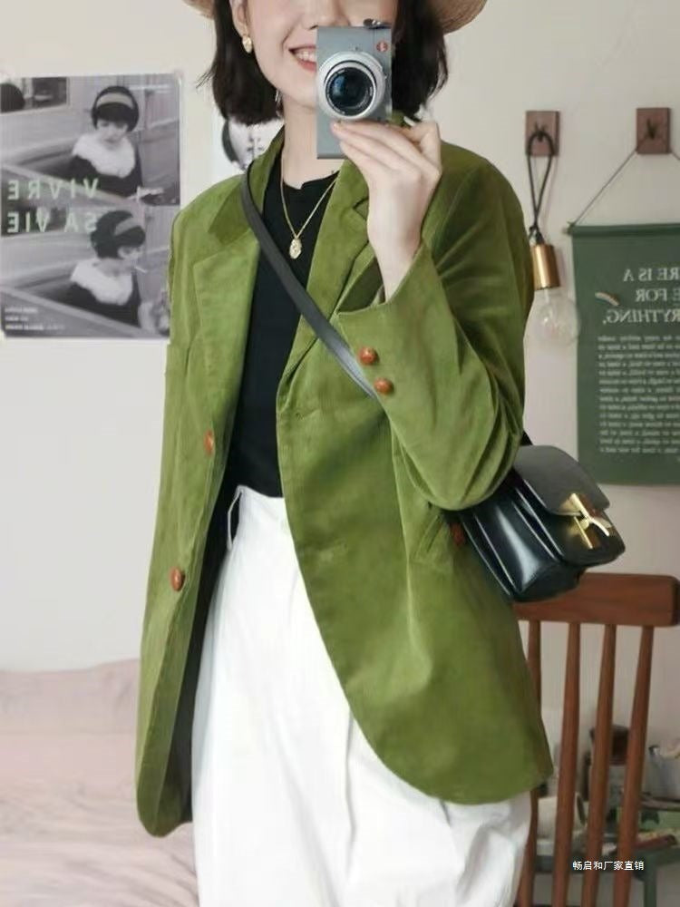 Classic Cotton Notch Lapel Business Blazer