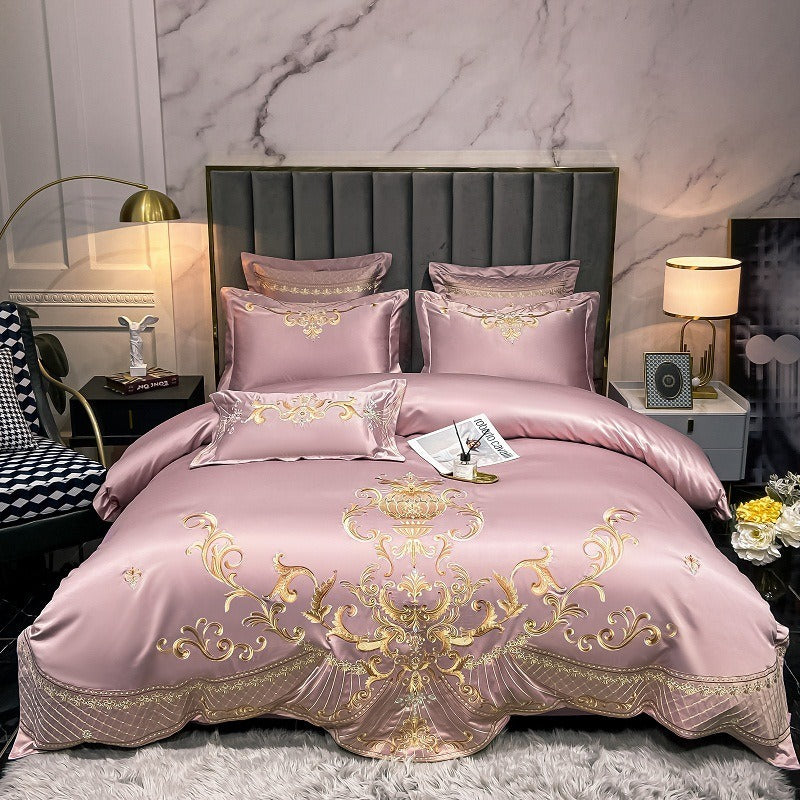Soft Teal Peacock Pattern Bedding Set