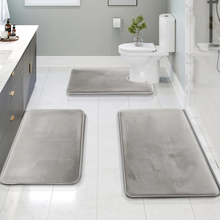 Soft Memory Foam Bath Mat Non Slip Set - Fesara