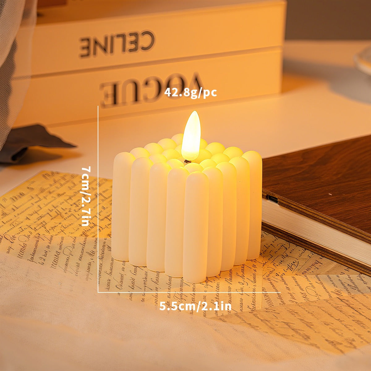 Frosty Glow LED Candle in Snowflake Style