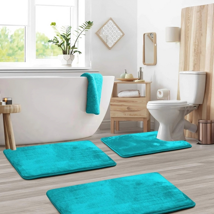Soft Memory Foam Bath Mat Non Slip Set