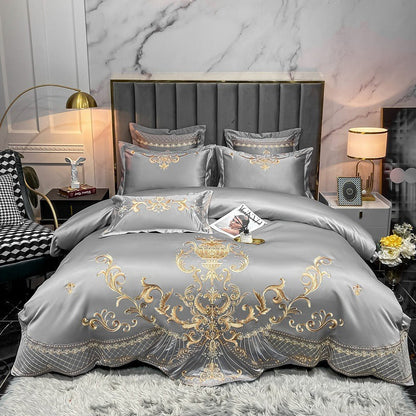 Soft Teal Peacock Pattern Bedding Set