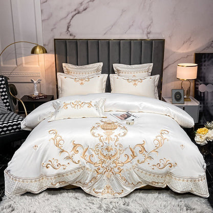 Soft Teal Peacock Pattern Bedding Set