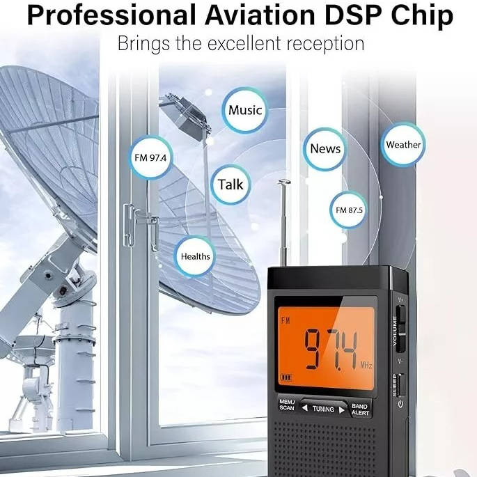 Compact AM/FM Handheld Radio with Weather Alert
