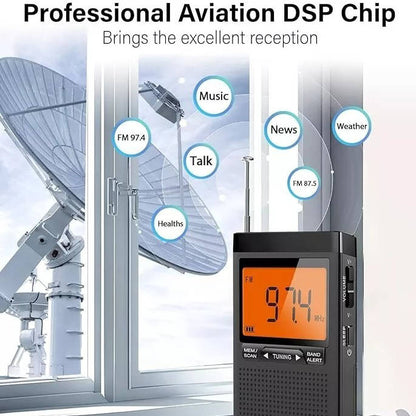 Compact AM/FM Handheld Radio with Weather Alert