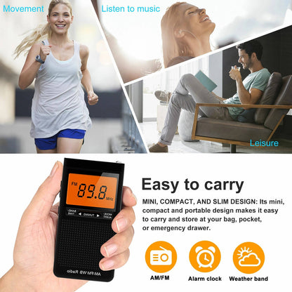 Compact AM/FM Handheld Radio with Weather Alert