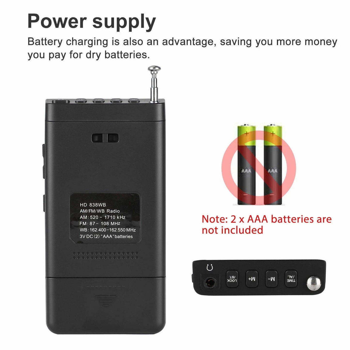Compact AM/FM Handheld Radio with Weather Alert