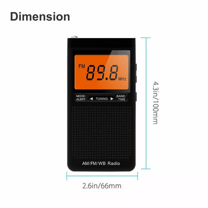 Compact AM/FM Handheld Radio with Weather Alert