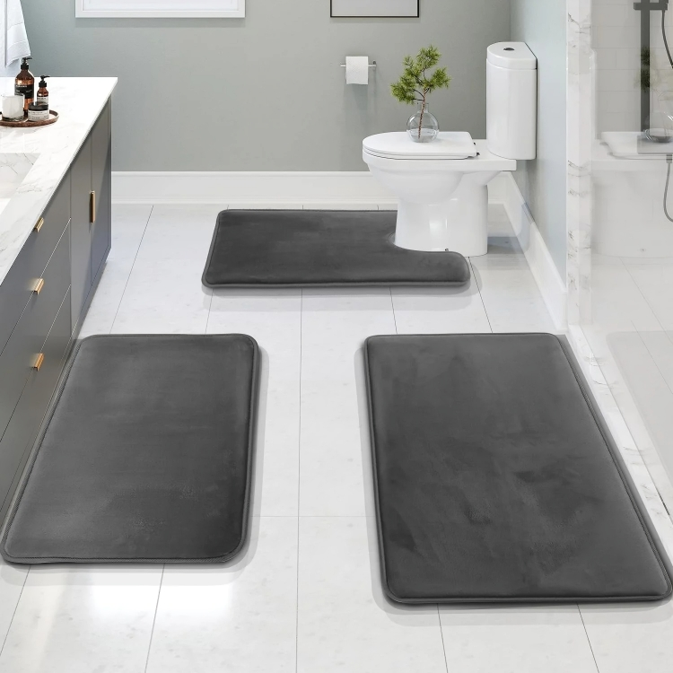 Soft Memory Foam Bath Mat Non Slip Set