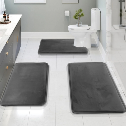 Soft Memory Foam Bath Mat Non Slip Set