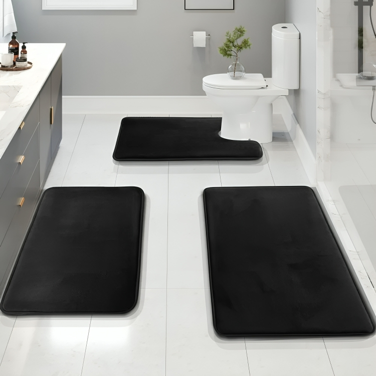 Soft Memory Foam Bath Mat Non Slip Set