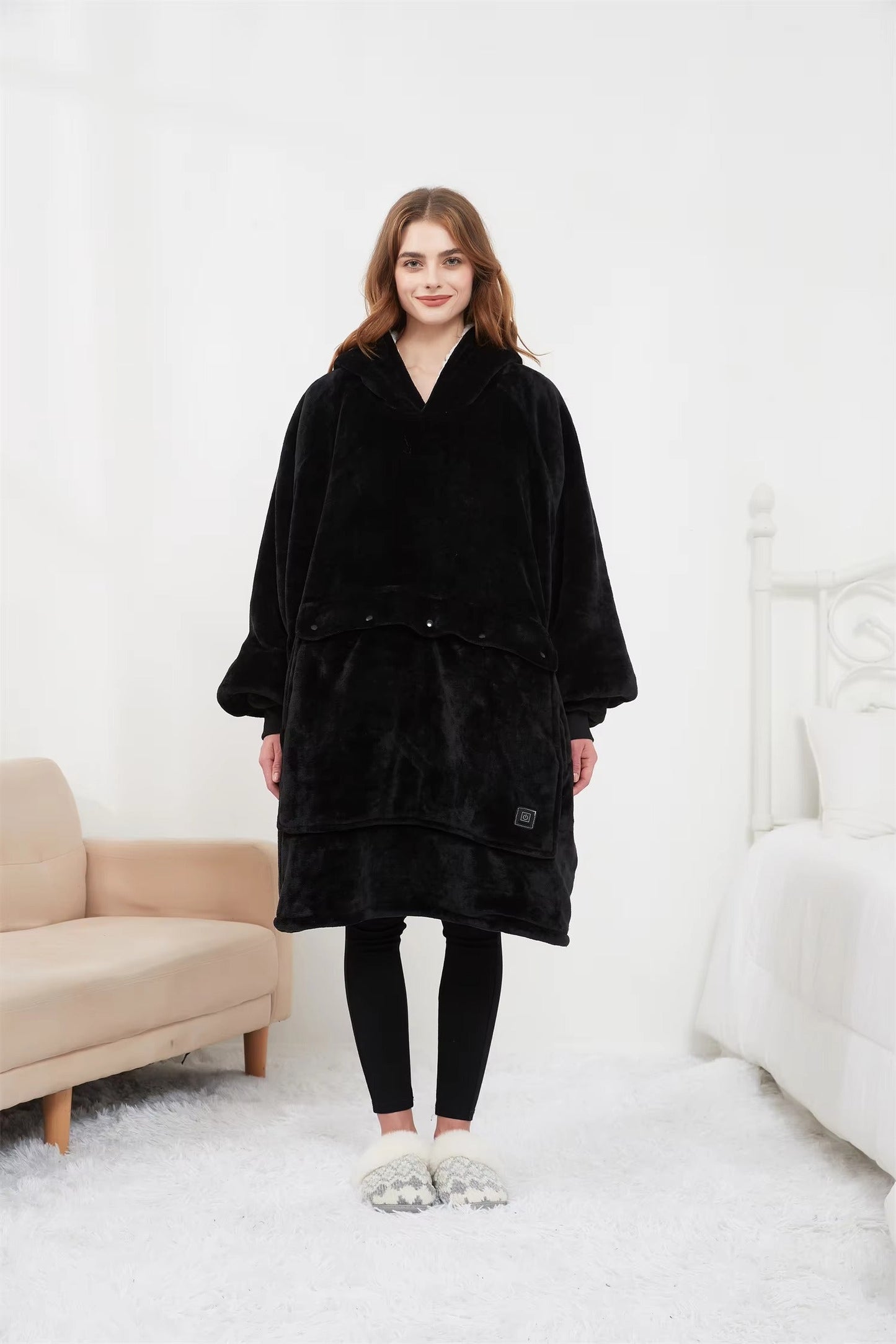 Cozy Electric Hooded Blanket for Warm Comfort - Fesara