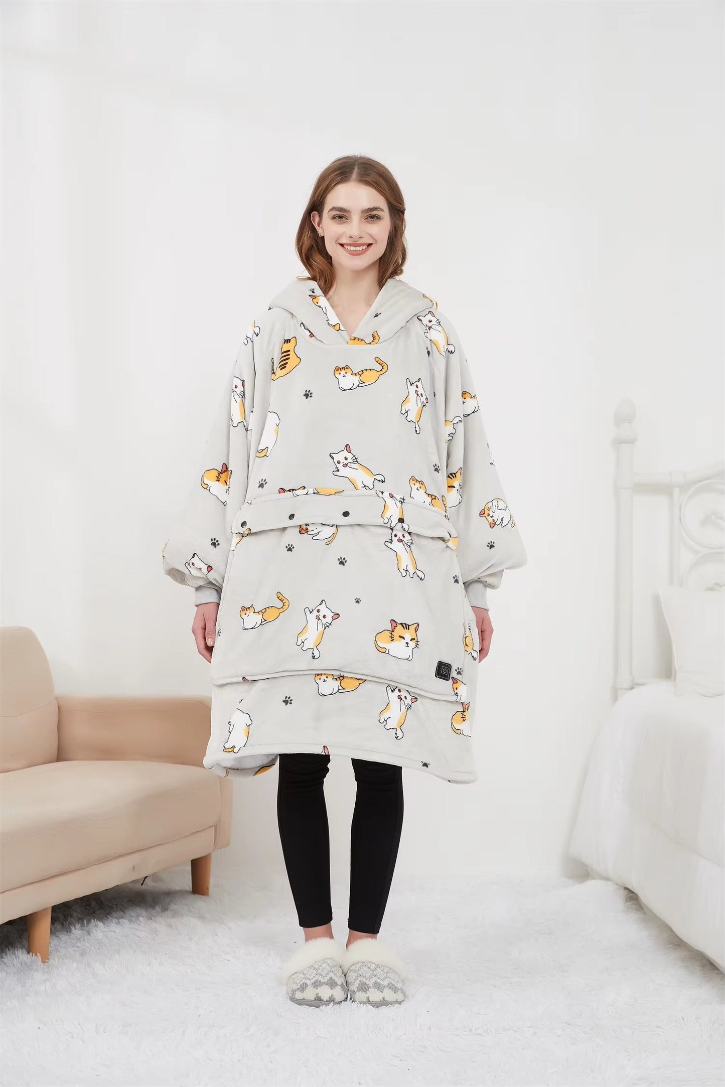 Cozy Electric Hooded Blanket for Warm Comfort